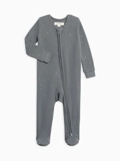 Kendi Kids'  Lane Waffle Knit Footed Sleeper In Gray