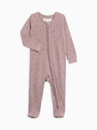 Kendi Babies'  Lane Waffle Knit Footed Sleeper In Neutral