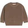 Kendi Kids'  Laurie Organic Sweater Knit Crew Pullover In Brown
