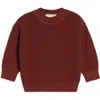 Kendi Kids'  Laurie Organic Sweater Knit Crew Pullover In Burgundy
