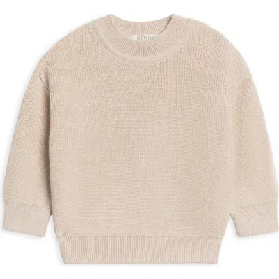 Kendi Kids'  Laurie Organic Sweater Knit Crew Pullover In Neutral