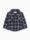 Kendi Lev Organic Flannel Long Sleeve Collared Button Down Shirt In Blue