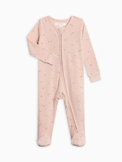 Kendi Babies'  Maya Brushed Back Pointelle Footed Sleeper In Pink