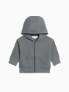 Kendi Meyer Waffle Knit Zipper Hoodie In Gray