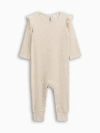 Kendi Mila Waffle Knit Flutter Romper In Neutral