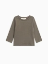 Kendi Rory Ribbed Long Sleeve Top In Gray