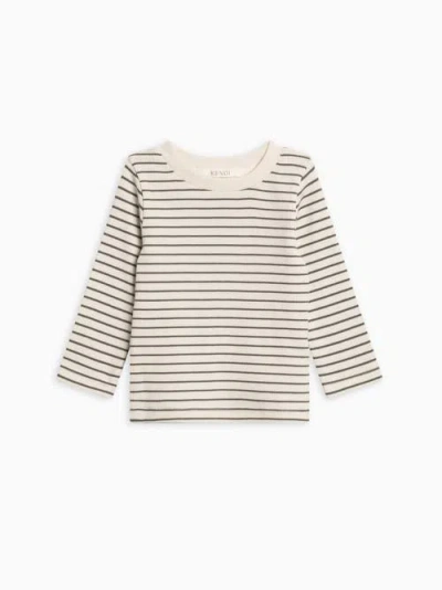 Kendi Rory Ribbed Long Sleeve Top In Multi