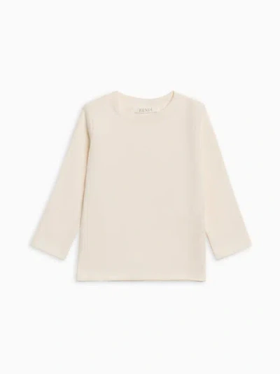 Kendi Rory Ribbed Long Sleeve Top In Neutral