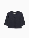 Kendi Kids'  Wells Waffle Knit Button Cardigan In Blue