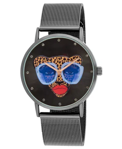 Kendra Dandy Women's Quartz Bouffants And Broken Hearts Black Mesh Alloy Watch 38mm