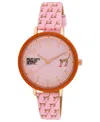 Kendra Dandy Women's Quartz Bouffants And Broken Hearts Pink Faux Leather Watch 36mm In Pink