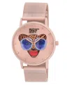 Kendra Dandy Women's Quartz Bouffants And Broken Hearts Pink Mesh Alloy Watch 38mm In Pink