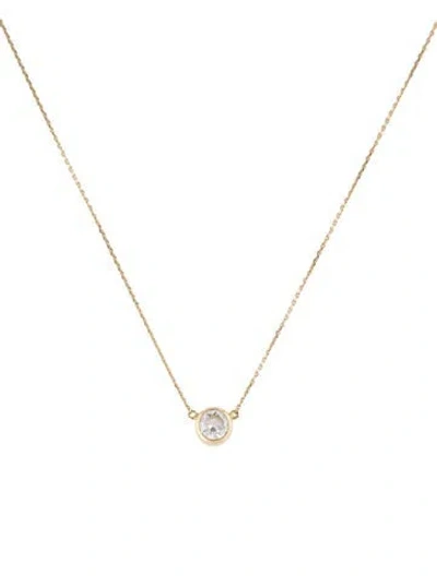 Pre-owned Kendra Scott 14k Diamond Pendant Necklace, 16" In Multi