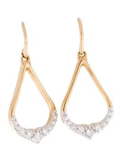 Pre-owned Kendra Scott 14k Diamond Sophee Small Open Frame Drop Earrings In Multi