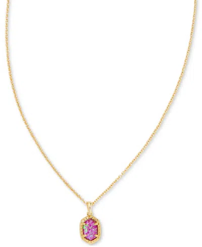 Kendra Scott 14k Framed Stone 19" Pendant Necklace In Gold Magen