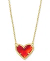 Kendra Scott Ari Heart Pendant Necklace In Red Illusion In Open Red