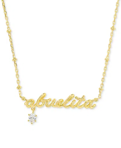 KENDRA SCOTT 14K GOLD-PLATED CRYSTAL ABUELITA 19" ADJUSTABLE PENDANT NECKLACE