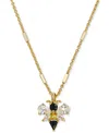 Kendra Scott 14k Gold-plated Crystal Bee 18" Adjustable Pendant Necklace In Gold Black - Yellow Mix