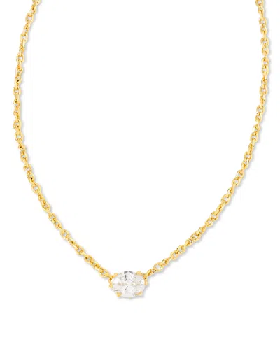 KENDRA SCOTT 14K GOLD-PLATED CUBIC ZIRCONIA 19" PENDANT NECKLACE