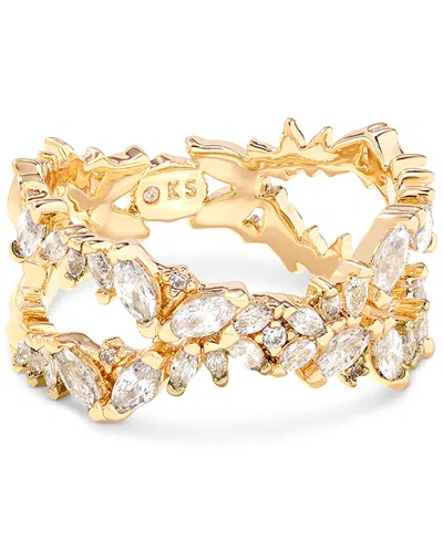 Kendra Scott 14k Gold-plated Cubic Zirconia Double Band Ring In Gold White