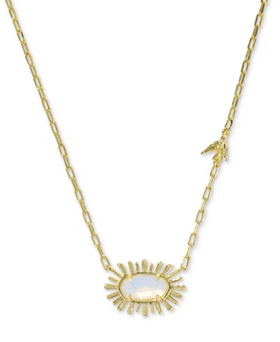 Kendra Scott 14k Gold-plated Elisa Bird Short 19" Pendant Necklace In Gold Opalite Illusion