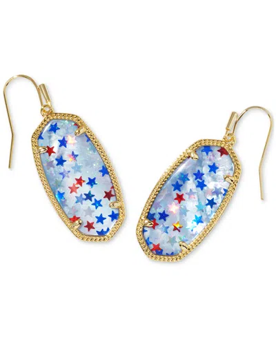 Kendra Scott 14k Gold Plated Elle Drop Earrings In Gld Rd Wht