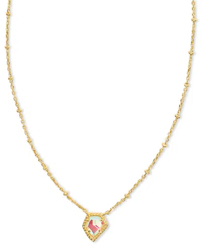 Kendra Scott 14k Gold-plated Framed Drusy Stone 19" Adjustable Pendant Necklace In Gold Dichr