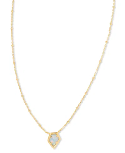Kendra Scott 14k Gold-plated Framed Drusy Stone 19" Adjustable Pendant Necklace In Gold Lstr