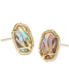 Kendra Scott 14k Gold-plated Framed Stone Stud Earrings In Gold Abalo