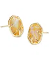Kendra Scott 14k Gold-plated Framed Stone Stud Earrings In Gold Irid