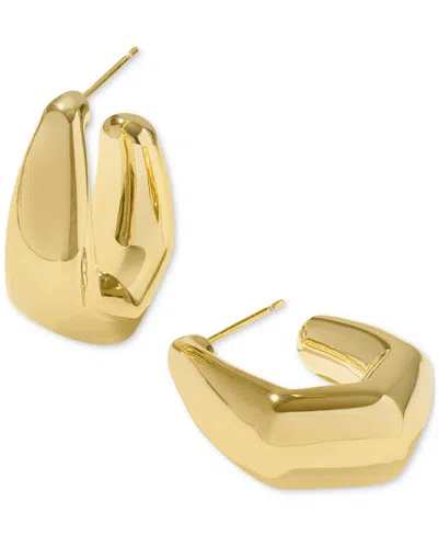 KENDRA SCOTT 14K GOLD-PLATED GEOMETRIC HUGGIE HOOP EARRINGS
