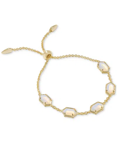 Kendra Scott 14k Gold-plated Hallie Delicate Chain Bracelet In Gold Opalite Illusion