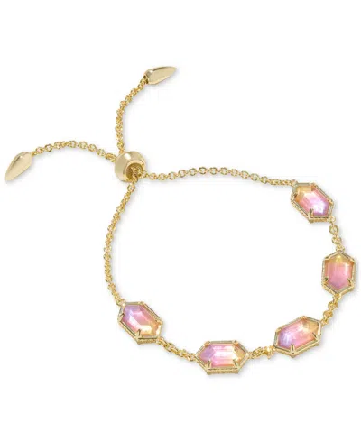 Kendra Scott 14k Gold-plated Hallie Delicate Chain Bracelet In Gold Sunrise Watercolor Illusion
