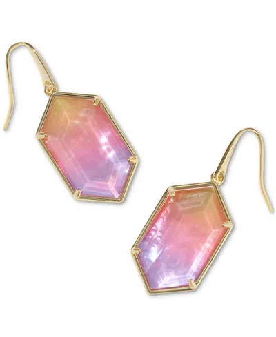Kendra Scott 14k Gold-plated Hallie Drop Earrings In Gold Sunrise Watercolor Illusion