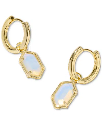 Kendra Scott 14k Gold-plated Hallie Huggie Earrings In Gold Opalite Illusion