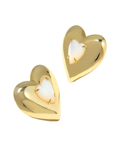 Kendra Scott 14k Gold Plated Heart Stud Earrings