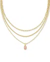 Kendra Scott 14k Gold-plated Kyocera Opal Layered Pendant Necklace, 14" + 4" Extender In Gold Carna