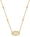 Kendra Scott 14k Gold-plated Lattice-framed Mother-of-pearl 19" Adjustable Pendant Necklace In Gold Ivory Mother Of Pearl