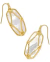 Kendra Scott 14k Gold-plated Lattice-framed Mother-of-pearl Drop Earrings In Gold Ivory Mother Of Pearl