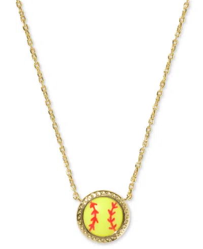 Kendra Scott 14k Gold-plated Magnesite Softball 19" Pendant Necklace In Gld Chartr