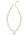Kendra Scott 14k Gold-plated Melody Bird Multi Strand Necklace, 16-1/2" + 3" Extender In Gold Teal Crystal