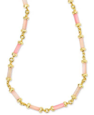 Kendra Scott 14k Gold-plated Mixed Bead Adjustable Strand Necklace, 14" + 5" Extender In Pink