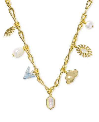 Kendra Scott 14k Gold-plated Mixed Charm Necklace, 18" + 3" Extender In Gold Neutral Mix