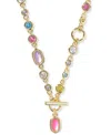 Kendra Scott 14k Gold-plated Mixed Stone 19-2/5" Convertible Necklace In Gold Multi