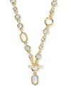 Kendra Scott 14k Gold-plated Mixed Stone 19-2/5" Convertible Necklace In Gold White