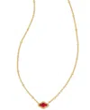 Kendra Scott 14k Gold-plated Mother-of-pearl 19" Adjustable Mini Pendant Necklace, 14"-18" In Gold Cranb