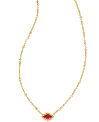 Kendra Scott 14k Gold-plated Mother-of-pearl 19" Adjustable Mini Pendant Necklace, 14"-18" In Gold Cranb