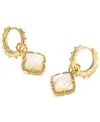 Kendra Scott 14k Gold-plated Removable Rose Charm Huggie Hoop Earrings In Gold Ivory Mother Of Pearl