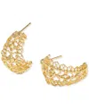 Kendra Scott Krista Lace Huggie Hoop Earrings In Gold