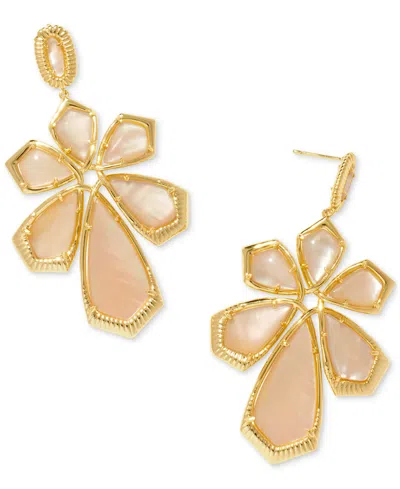 Kendra Scott 14k Gold-plated Smooth & Textured Flower Statement Earrings In Gold Golde